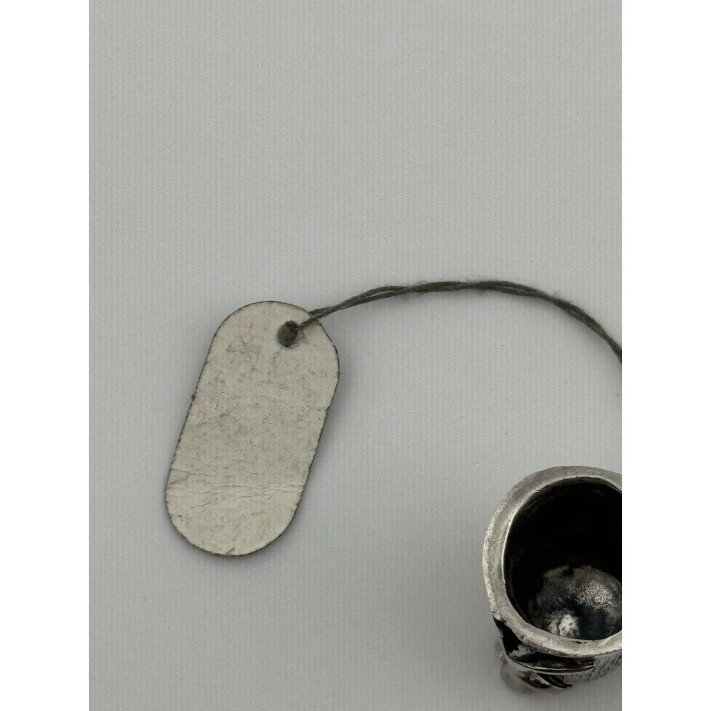 REO‎ Sterling Silver Cat Kitten Thimble Shaped Pendant
